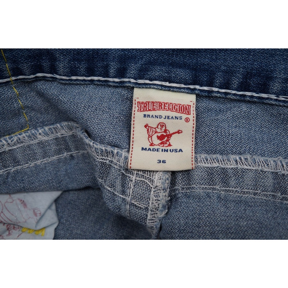 HOT USA Men TRUE RELIGION 859 RICKY SUPER T -YW STRAIGHT Jeans 36/32 - Picture 6 of 10